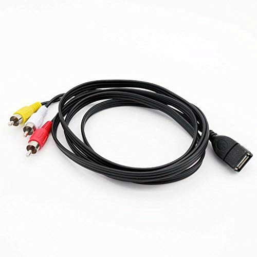 ANRANK UR20315AK 5FT/1.5M USB A Female to 3 RCA AV Audio Video Cable Cord Adapter for TV HDTV DVD