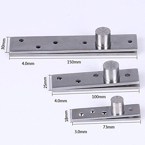ZBQQP Hinge, 1 Pair 75Mm/100Mm/150Mm Core Shift Closet Pivot Hinge Up Down Conceal Furniture Rotating Stainless Steel Hardware Door 360 Degree for Internal Doors Cabinet Screens(150mm)