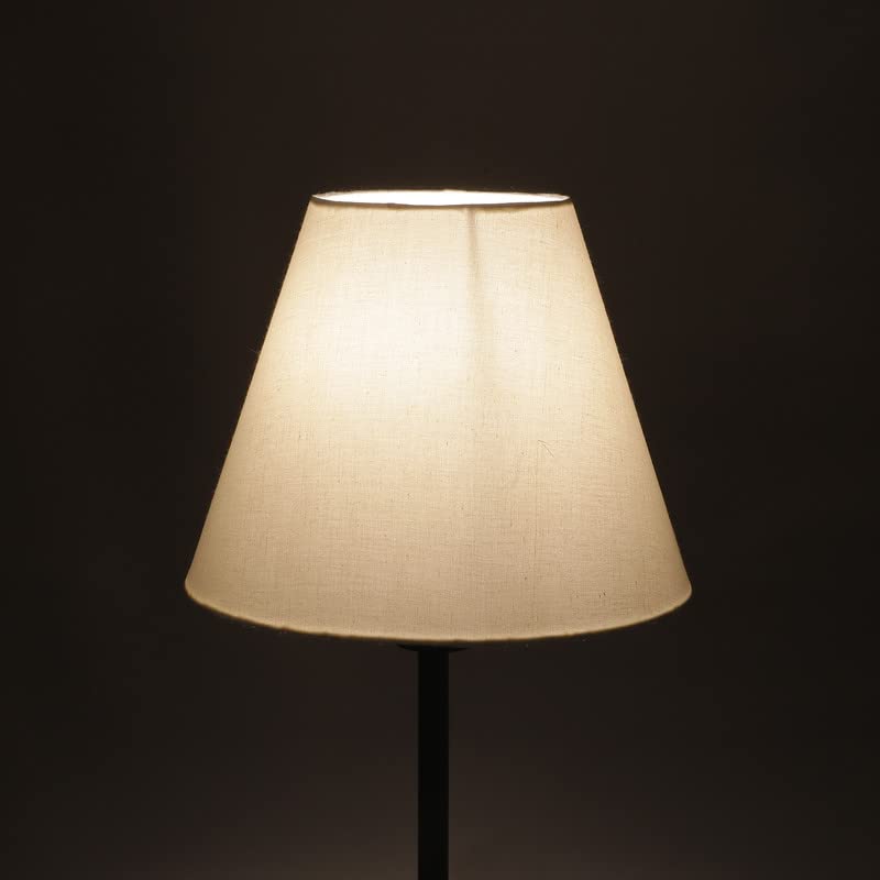 Image of 10 inch Inches, Small-Medium, Conical Lamp Shade, Cotton Fabric, Cream Color