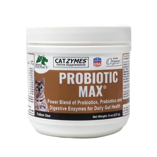 CATZYMES Probiotic Max - 10 Billion CFU per Gram - Prebiotics - 8 Live Beneficial Microorganisms Probiotics and 12 Digestive Enzymes in an Organic Whey Base 8oz