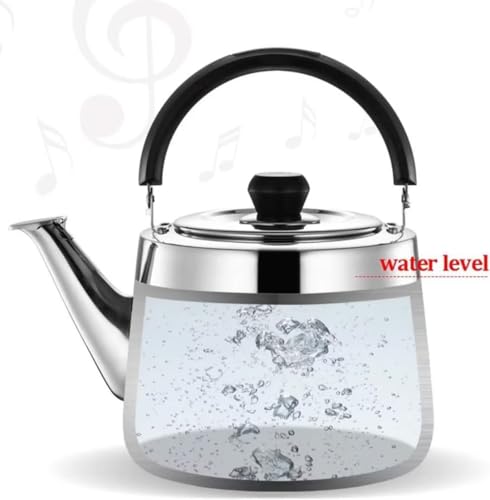 Genérico Tetera de Acero Inoxidable 304 para Estufa con Silbato, Mango de Baquelita, 5 Litros