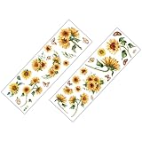Beaupretty ひまわりのウォールステッカー 2枚セット 壁用ステッカー 剥がせる壁飾り リビング 寝室 書斎用 DIY壁アート 粘着式シール