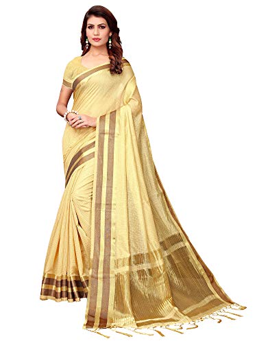 Image of AKHILAM Women's Cotton Silk Saree with Unstitched Blouse Piece (CNCX01 Parent)