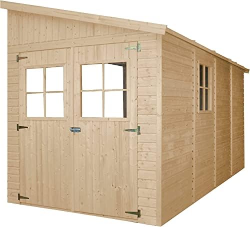 TIMBELA M340 Abri de Jardin en Bois Naturel (sans paroi latérale)...