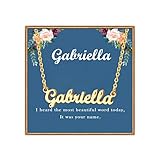 Ldurian Custom Name Necklace, Gabriella Name Plate Pendant Necklace Pre Gifts, Charm Necklaces Jewelry for Birthday Anniversary