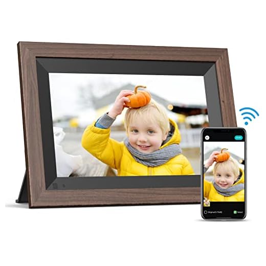 Cadre Photo Numérique WiFi AKIYO 8 Pouces IPS Écran Tactile HD, Rotation Automatique, Partagez des Photos et des Vidéos Via App ou Carte SD Depuis n'importe où