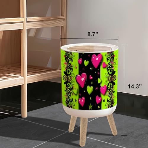 Caneca de basura pequeña con tapa de 7 litros color neón miniatura 3