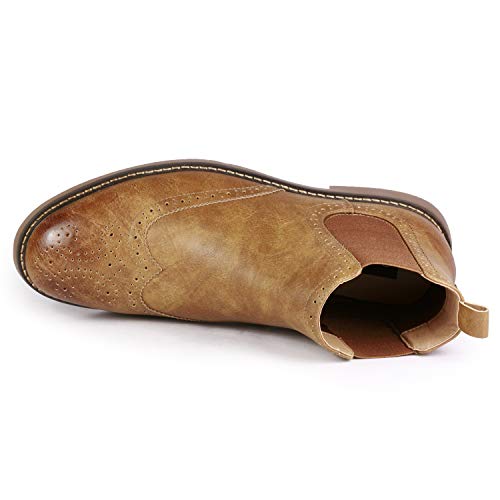 Metrocharm Mc140 Men's Dress Wing Tip Casual Ankle Chelsea Boot (13, Tan) #TOP4