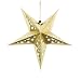 BinaryABC Paper Star Lantern 3D Pentagram Lampshade,Christmas Xmas Party Hanging Decoration,45cm,2Pcs(Golden)
