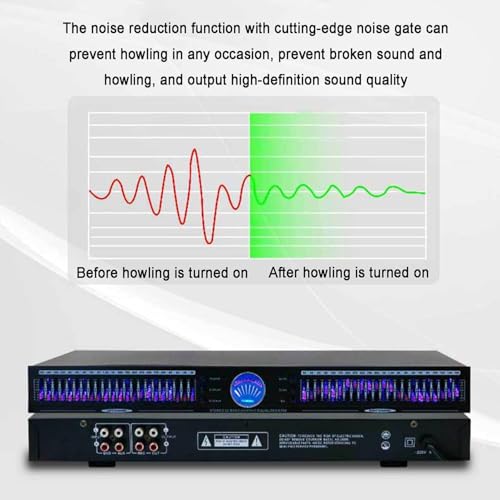 Ecualizador gráfico Hi-Fi de 22 bandas, ecualizador digital con reducción automática inteligente de ruido, 10 modos preestablecidos, para estudio de grabación y uso doméstico miniatura 6