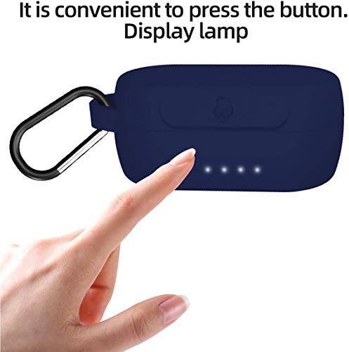 Compatible for Skullcandy Sesh,Giaogor Portable Silicone Case Anti-Lost & Shockproof Easy Carrying Protective Case with Keychain (Blue) - Image 2