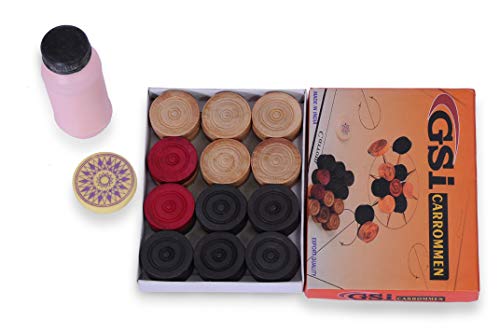 Image of GSI Superior Matte Finish Full Size Carrom Board with Coins Striker and Boric Powder for kids and adult, Beige (Large 32 inch)