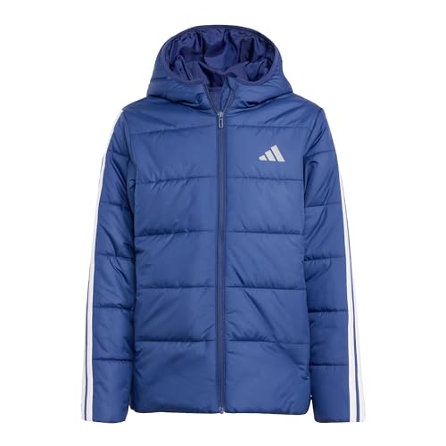 adidas Unisex Kids' Chaqueta Acolchada Essentials 3 Bandas para niños, Dark Blue/White, 128