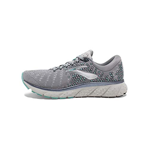 Brooks Womens Glycerin 17 Running Shoe - Grey/Aqua/Ebony - B - 9.5