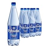 VYTAUTAS Natürliches Mineralwasser mit Kohlensäure 1l (6er Pack) Für Maximale Hydration, Reich an Essenziellen Mineralien wie Calcium, Magnesium, Funktionswasser, Hohe Mineralisierung
