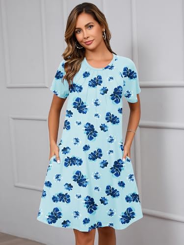 Image of Heymoments Short Sleeve Crewneck Summer Dresses for Women