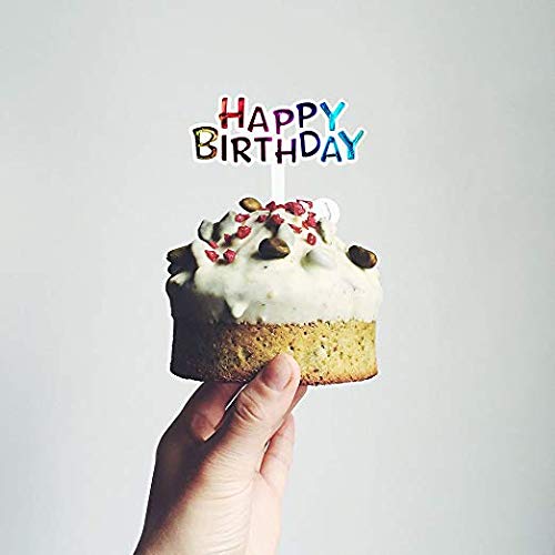 Colourful Mini Plastic Happy Birthday Cupcake Cake Toppers Picks For Party Dessert Table Decorations Supplies, 50 Counts #TOP1