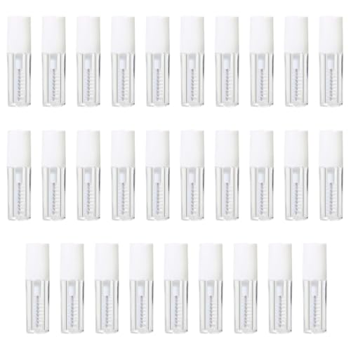 29PCS Empty Mascara Tubes with Wands, 1.2ml Refillable Eyelash Oil Containers for Castor Oil, Mini Mascara Tube Bottles with Brush for Travel & Home Use (White)