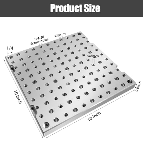 10"x10"x0.8" Aluminum 6061 Fixture Plate Jig Custom CNC Machining Manufacturing