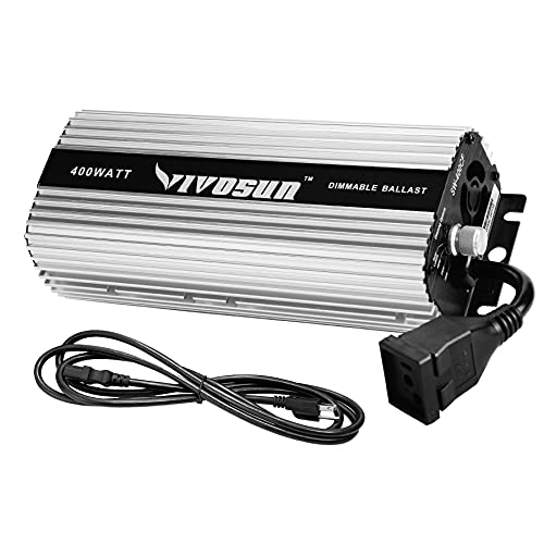 VIVOSUN 400 watt Dimmable Digital Ballast for HPS MH Grow Light, Soft Start Program & Stable Performance (Space Gray)