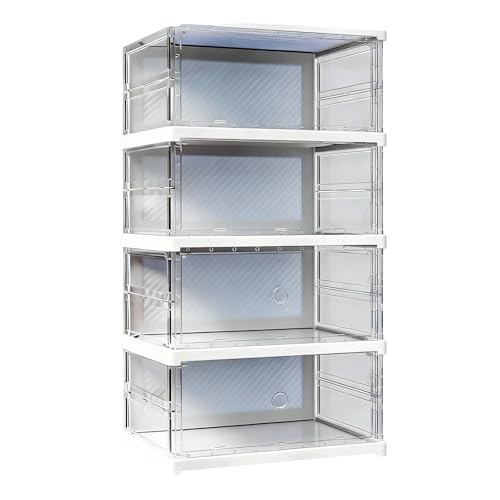 Boîte de rangement pour baskets transparente pliable porte magnétique - 2