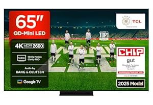 TCL 65C7K 65 Zoll QD-Mini LED Fernseher, 4K HDR Premium 2600, Smart Google TV mit 144Hz Motion Clarity Pro (Dolby Vision IQ & Atmos, CrystGlow HVA Panel)