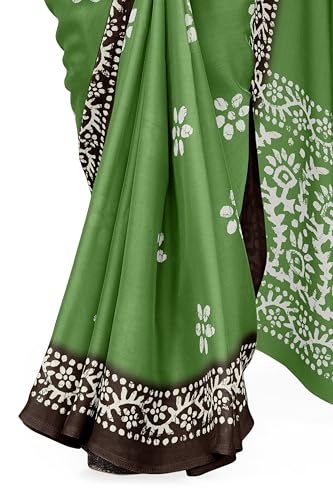 Image of MIRCHI FASHION Saree for Woman Chiffon Batik Printed | Lightweight Daily Wear Women's Office Sari with Blouse Piece (Available in 40 Colours)