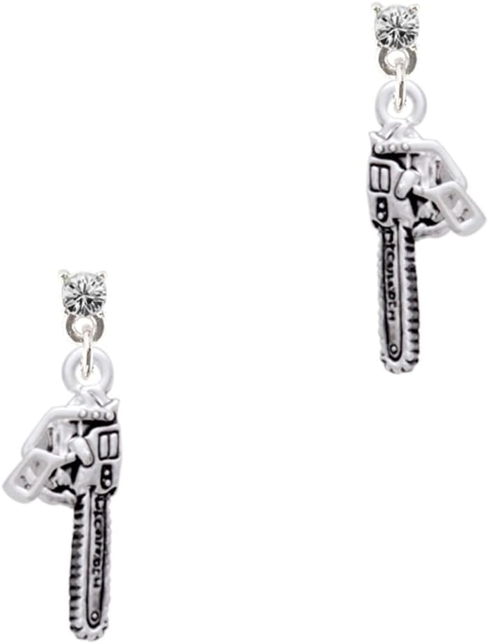 Chainsaw Crystal Post Earrings