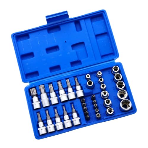 Juego De 34 Uds De Llaves Torxes Star Bit Herramienta De Reparación De Automóviles Llave Dinamométrica 3/8 Destornillador Herramienta Manual Juego De Llaves Torxes