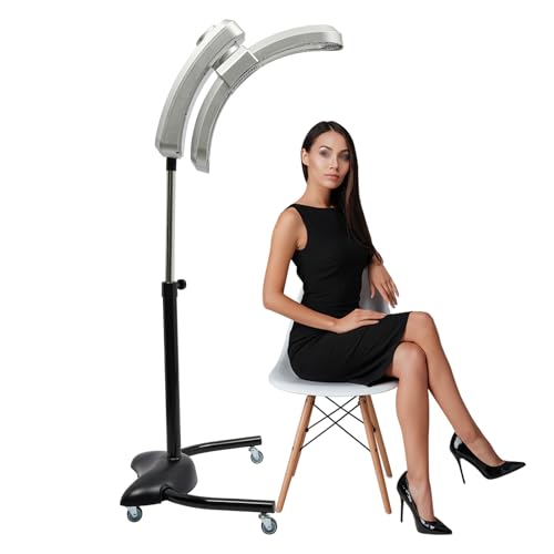Standing Hair Dryer w/Wheels, 900W Vertical Hair Heater for Cold Perm & Hot Oil Treatment with 360° Rotating Head, Adjustable Temperature Salon Dryers for Home Salon Use