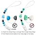 Pacifier Clip for Baby Boys Girls, 4 Pack Paci Clips Holder Silicone Teething Beads Teether Toys Soothie Binky Clips (Green, Grey)