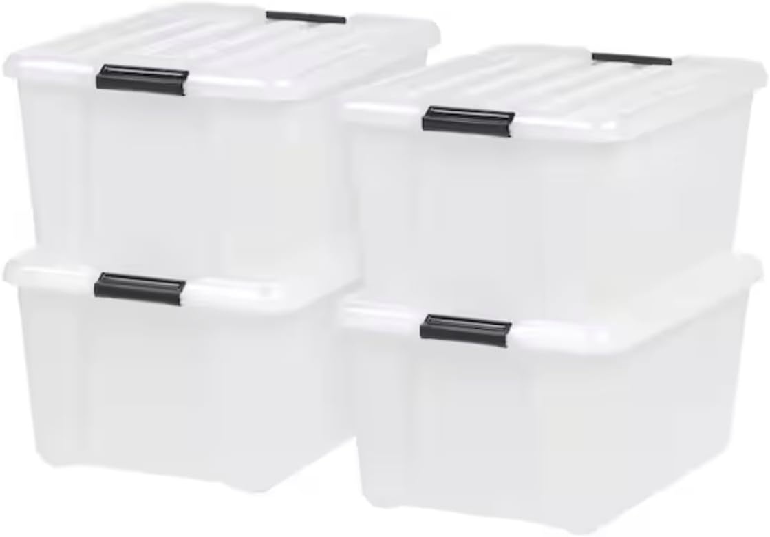 11.25 Gal. Storage Box, Pearl (4-Pack)