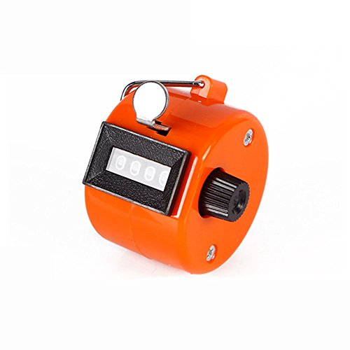 Nicedier-tech manuel Comptoir, à main Compteur manuel 4 chiffres creux mécanique Clicker Compteur pour le sport Cook Standard orange