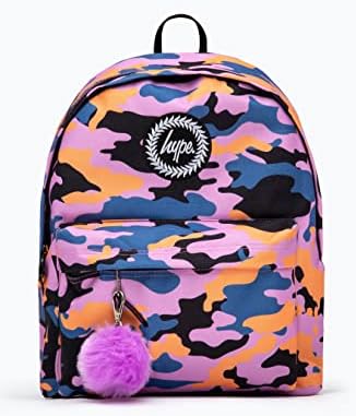 hype Unisex's Purple & Orange CAMO Backpack, Purple, One Size