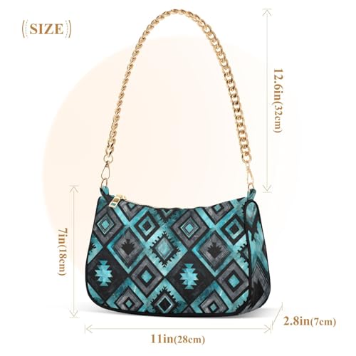 Bolso Tote Negro Mármol Turquesa para Mujer miniatura 7