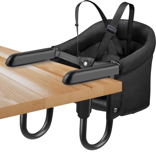 Image of Hook On Chair, Portable Baby Feeding Seat Attached to Table - Clip On High Chair With Fold-Flat Storage Bag, Easy Clean Fast Table Seat for Home and Travel, Tight Fixing and Anti Drop Toddler Seat
