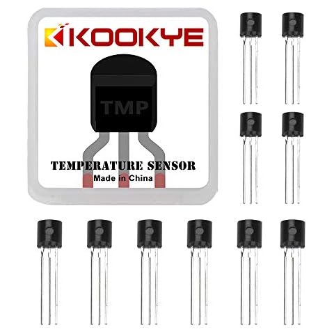 KOOKYE 5X / 10X DS18B20 Programmable Resolution 1-Wire Interface Technology Single Bus Temperature Sensor Analog Digital Output TO-92 Package for Arduino Raspberry Pi Microcontroller (10) Cover