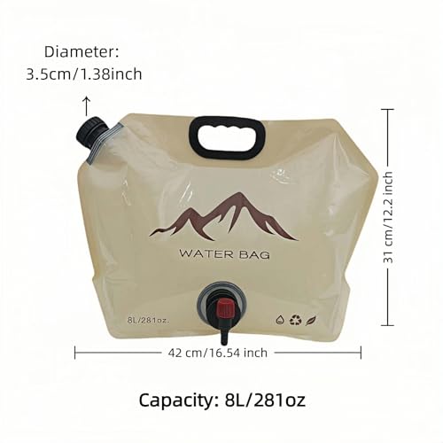 Chinshwehaw Outdoor Collapsible Water Jug, Cantimplora Plegable de 8 litros, Color Khaki, Material Polietileno, Tapa de Rosca, Libre de BPA miniatura 3