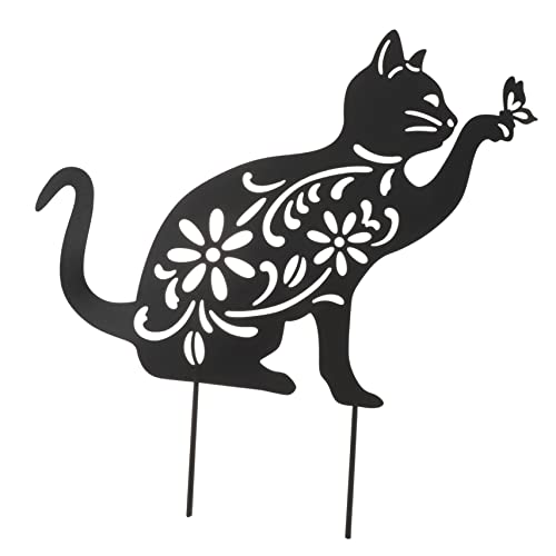 Figurine de chat en métal YRYRYW, idée cadeau idéale pour amoureux des chats et de jardinage