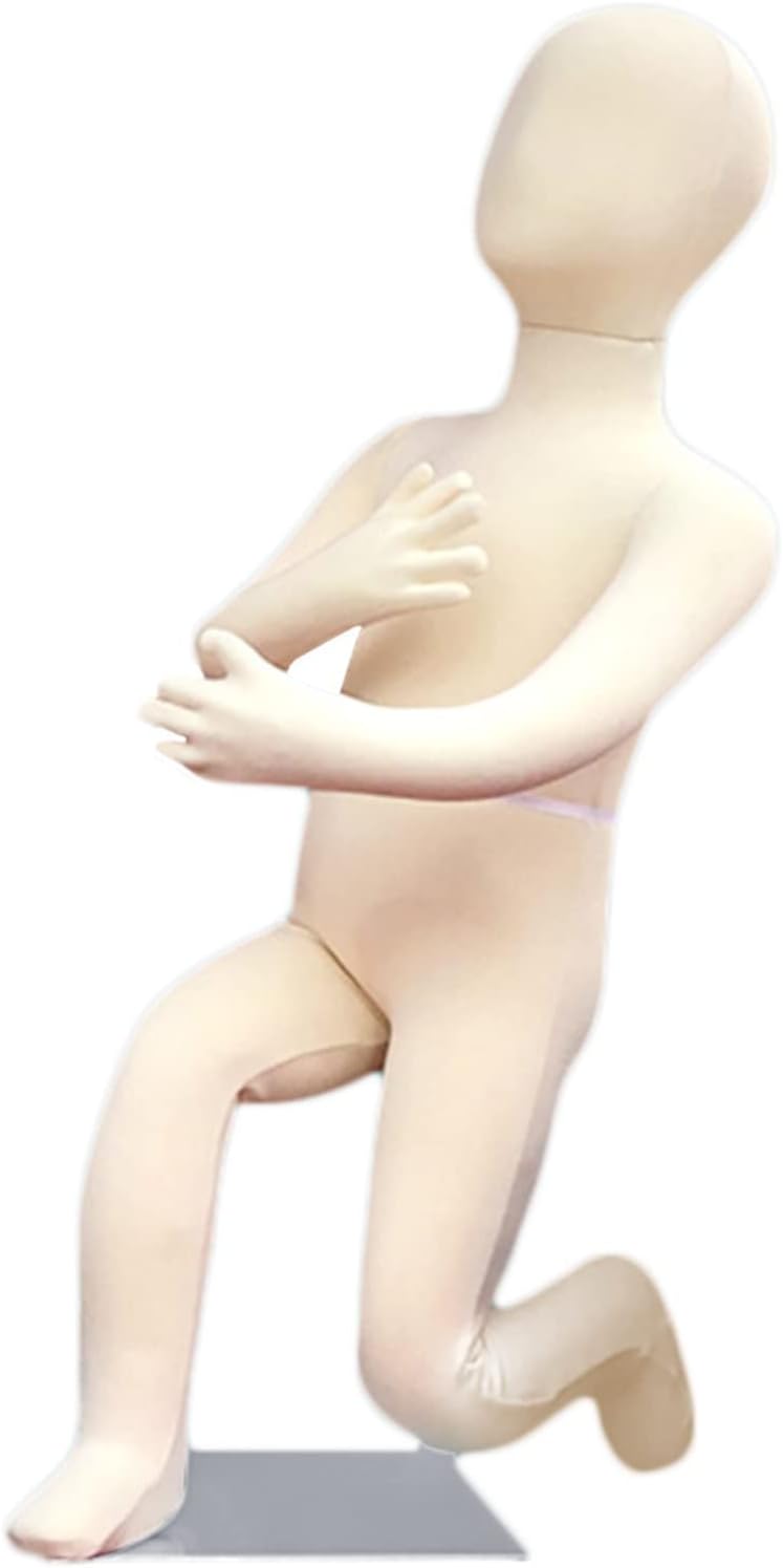 Child Mannequin Full Body, Kids Mannequins Stand Sewing Dummy Manikin with Beige Torso Head Arms, 1 3 5 8 10 13 14 Years Old Clothes Display Dress Forms,2 Years Old