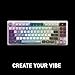 MSI Forge GK600 TKL Wireless Sky - Mechanical Linear SWITCHES - Dye-Sublimated PBT Keycaps, Anti-Slip Base, RGB LED, USB 2.0, Bluetooth, 2.4 GHz - Tenkeyless