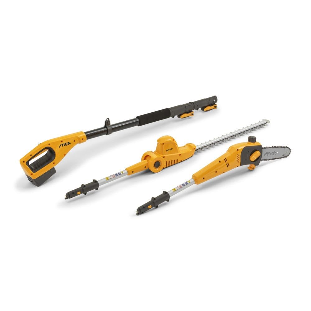 STIGA SMT 100e Kit de Herramienta multifunción con batería, hasta 70 Minutos de autonomía, batería de 20 V (4 Ah), Yellow/Grey/Black