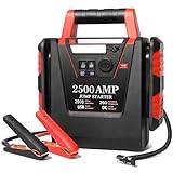 Jump Starter with Air Compressor,2500A Car Battery Jumper Starter 260 PSI Tire Inflator,6 in 1 Auto Lead-Acid Battery Booster Jump Starter for Up to 10.0L Gas or 8.0L Diesel with LED Light