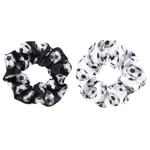 Soccer Cheer Football Silk Scrunchies 2-Pack