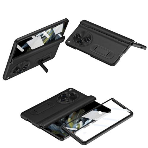 Étui cuir OnePlus Open noir avec support et film écran intégré