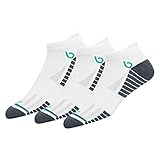 BAMBOS Öko-Touch 3 Paar Sneakersocken Herren Damen Kurze Sportsocken Laufen, Gym & Fitness Unisex Bambus Socken (EU 43-46, Öko Weiß)