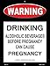 Drinking May Cause Pregnancy Novelty Mini Metal Parking Sign PM-1203