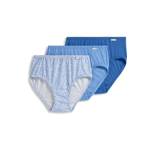 Image of Jockey Women's Underwear Elance Hipster - 3 Pack, True Blue /Spiraling Shells /Picasso Blue, 6