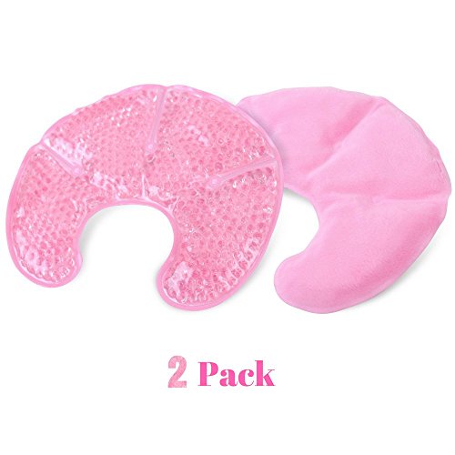 Hot Cold Breast Gel Bead Ice Pack (2 Pack) by FOMI Care | Nursing Pain Relief for Mastitis, Engorgement, Swelling | Fabric Backing for Ultimate Comfort | Reusable, Freezable, Microwavable (Pink) - Image 3