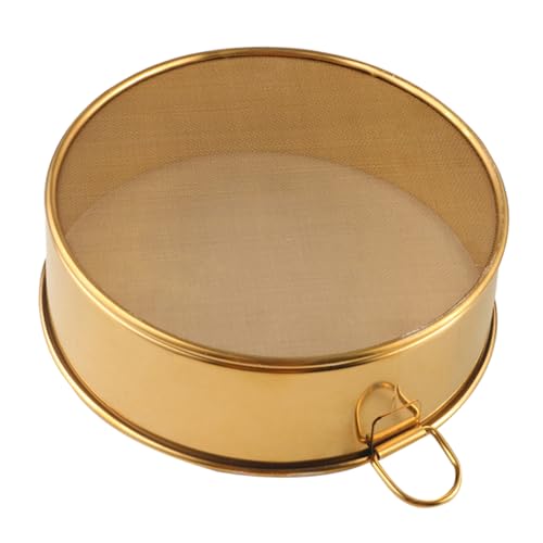 CIYODO Filtro de Malla Icing Sugar colador Dorado colador para Hornear Colador práctico Pantalla cedazo azúcar en Polvo tamices de harina de harina Filtrar Acero Inoxidable Golden